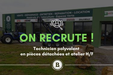 On recrute : technicien polyvalent en pièces détachées et atelier H/F